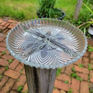 Vintage Glass Mid Century 3 Compartment Dish Plate tray organizer